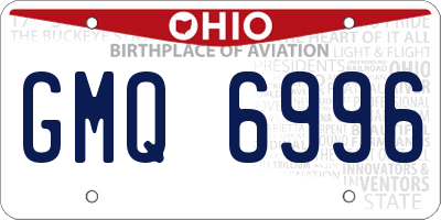 OH license plate GMQ6996