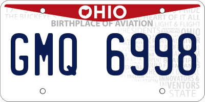 OH license plate GMQ6998