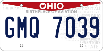 OH license plate GMQ7039