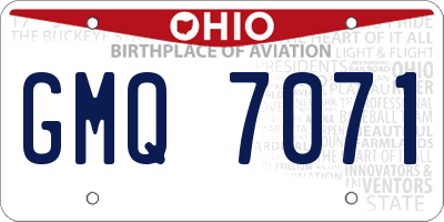 OH license plate GMQ7071
