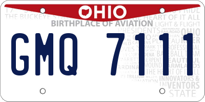 OH license plate GMQ7111