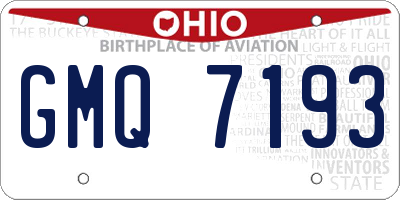 OH license plate GMQ7193