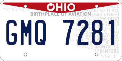 OH license plate GMQ7281
