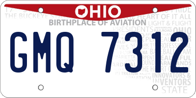 OH license plate GMQ7312