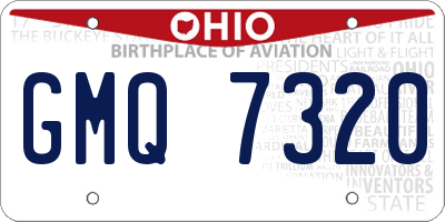 OH license plate GMQ7320