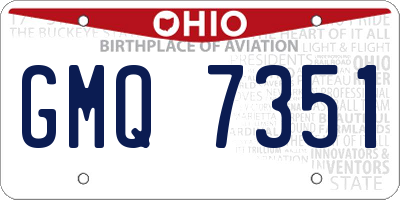 OH license plate GMQ7351