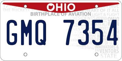 OH license plate GMQ7354