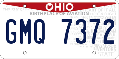 OH license plate GMQ7372