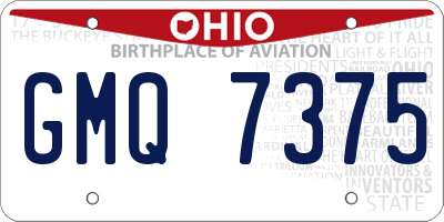 OH license plate GMQ7375