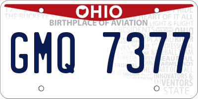 OH license plate GMQ7377