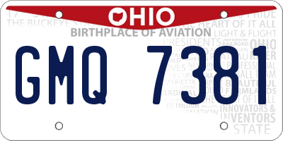 OH license plate GMQ7381
