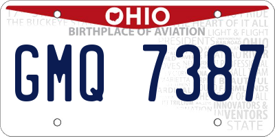 OH license plate GMQ7387