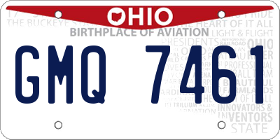 OH license plate GMQ7461