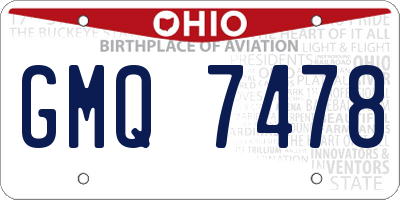 OH license plate GMQ7478