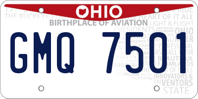 OH license plate GMQ7501