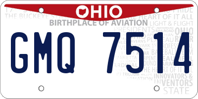 OH license plate GMQ7514