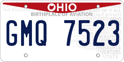 OH license plate GMQ7523