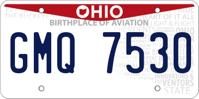 OH license plate GMQ7530