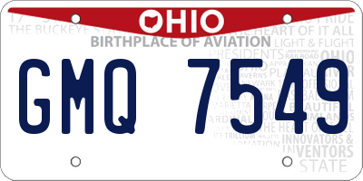 OH license plate GMQ7549