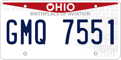 OH license plate GMQ7551