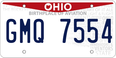 OH license plate GMQ7554