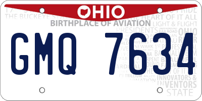 OH license plate GMQ7634