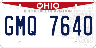 OH license plate GMQ7640