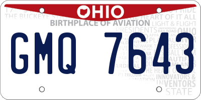 OH license plate GMQ7643