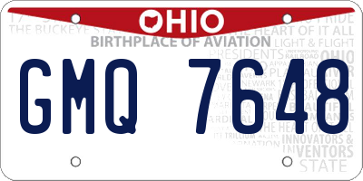 OH license plate GMQ7648