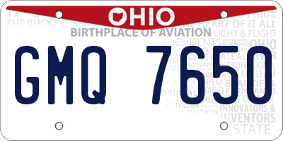 OH license plate GMQ7650