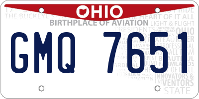OH license plate GMQ7651
