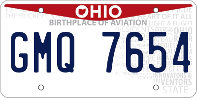 OH license plate GMQ7654