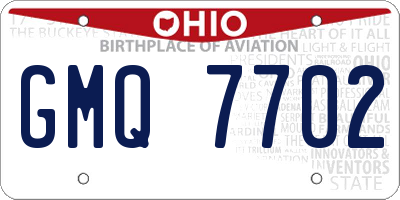 OH license plate GMQ7702