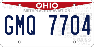 OH license plate GMQ7704