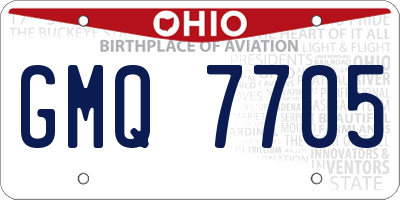 OH license plate GMQ7705