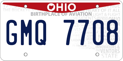 OH license plate GMQ7708