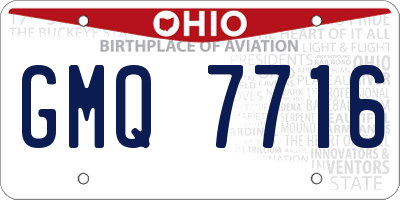 OH license plate GMQ7716