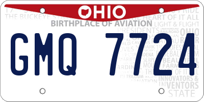 OH license plate GMQ7724