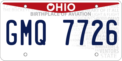 OH license plate GMQ7726