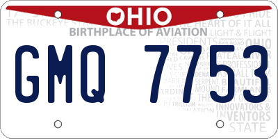 OH license plate GMQ7753