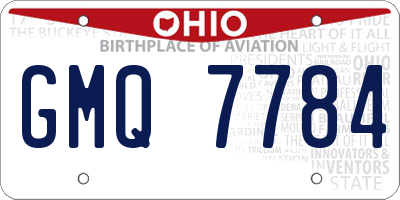 OH license plate GMQ7784