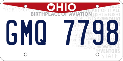 OH license plate GMQ7798