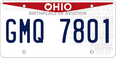 OH license plate GMQ7801