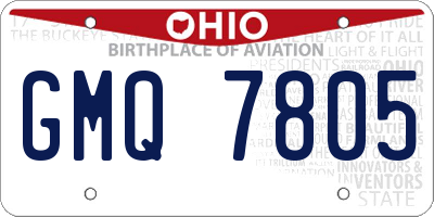 OH license plate GMQ7805