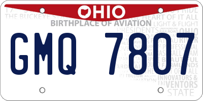OH license plate GMQ7807