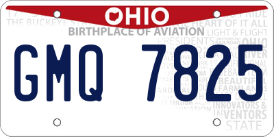 OH license plate GMQ7825