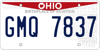 OH license plate GMQ7837