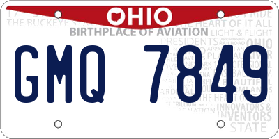 OH license plate GMQ7849