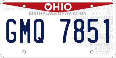 OH license plate GMQ7851