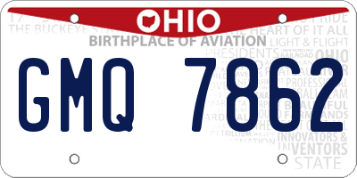 OH license plate GMQ7862